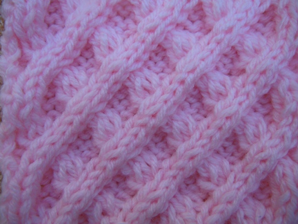defined diamonds cable knitting pattern